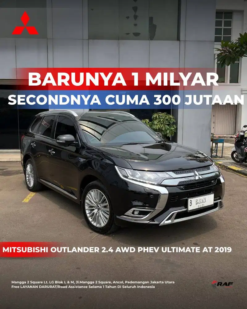 MITSUBISHI OUTLANDER PHEV PLUG IN HYBRID AT 4WD 2019 HITAM