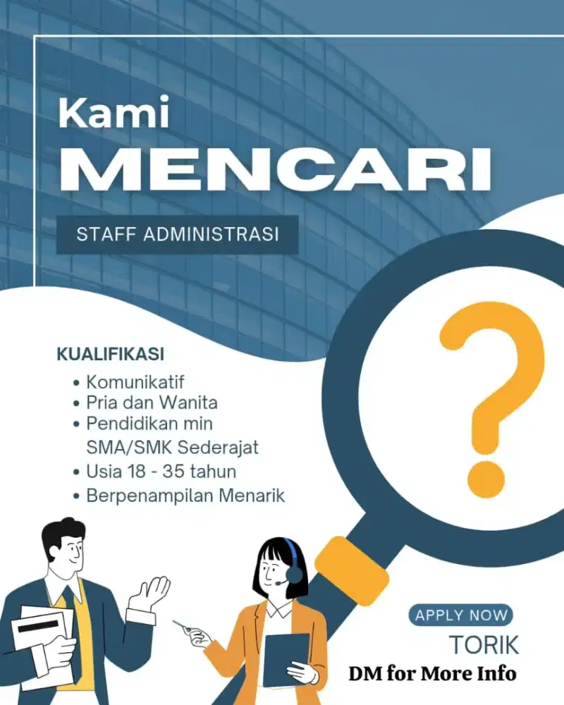 SEGERA DI BUTUHKAN STAF ADMIN