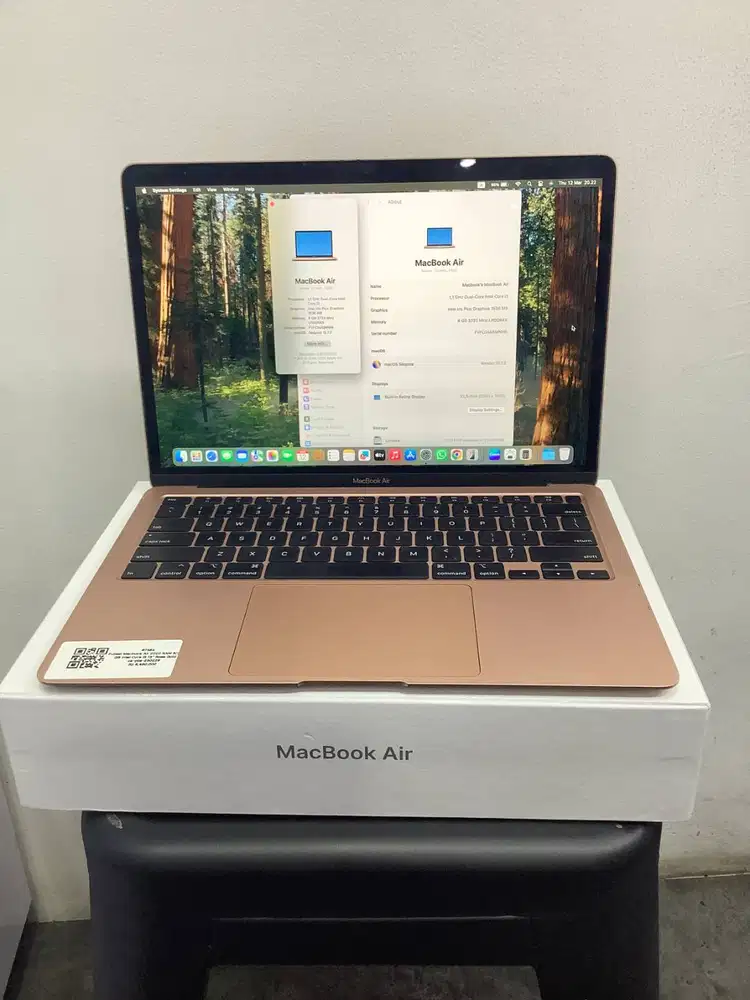 FULLSET MACBOOK AIR 2020 8/256 GB INTEL i3