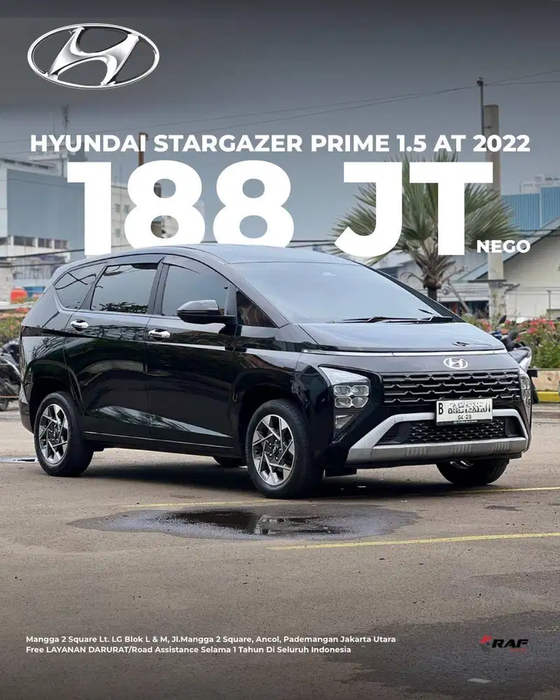 HYUNDAI STARGAZER PRIME 1.5 IVT CAPTAI SEAT 2023 NIK 2022 HITAM
