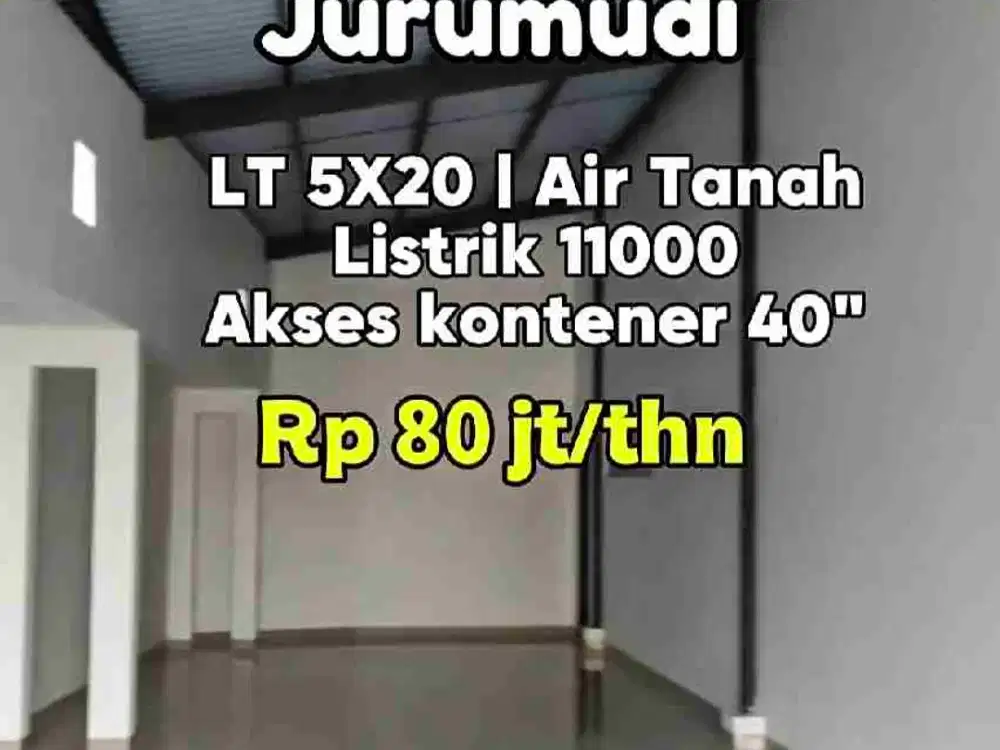 Wilson Disewakan gudang baru di jurumudi