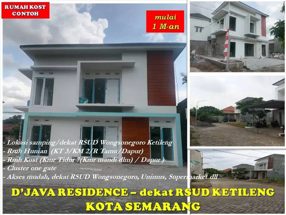 Rumah Kost Baru 2 Lantai dekat/samping RSUD Wongsonegoro Kota Semarang