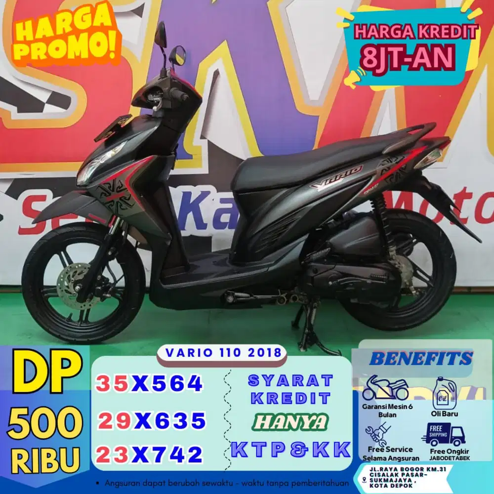 (bayar 500 free pajak hidup) Vario 2018 cash credt