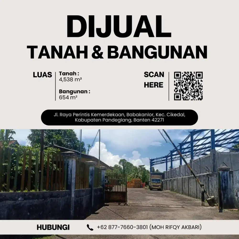 DIJUAL TANAH DAN BANGUNAN PANDEGLANG BANTEN