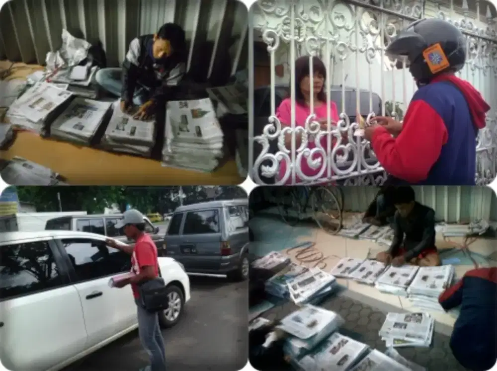 Jasa sisip brosur Agen koran dan sebar brosur di lampu merah perumahan