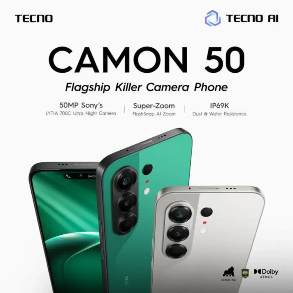 READY TECNO CAMON 50 SERIES.KAMERA SONY.BATERAI BESAR.