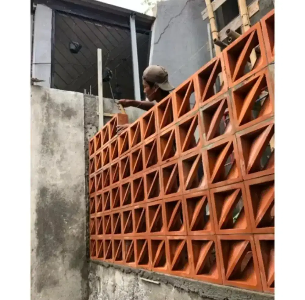 Roster putih beton, pagar outdoor