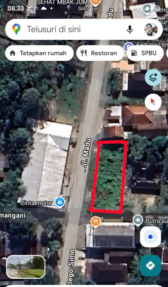 Jual tanah luas 445m²