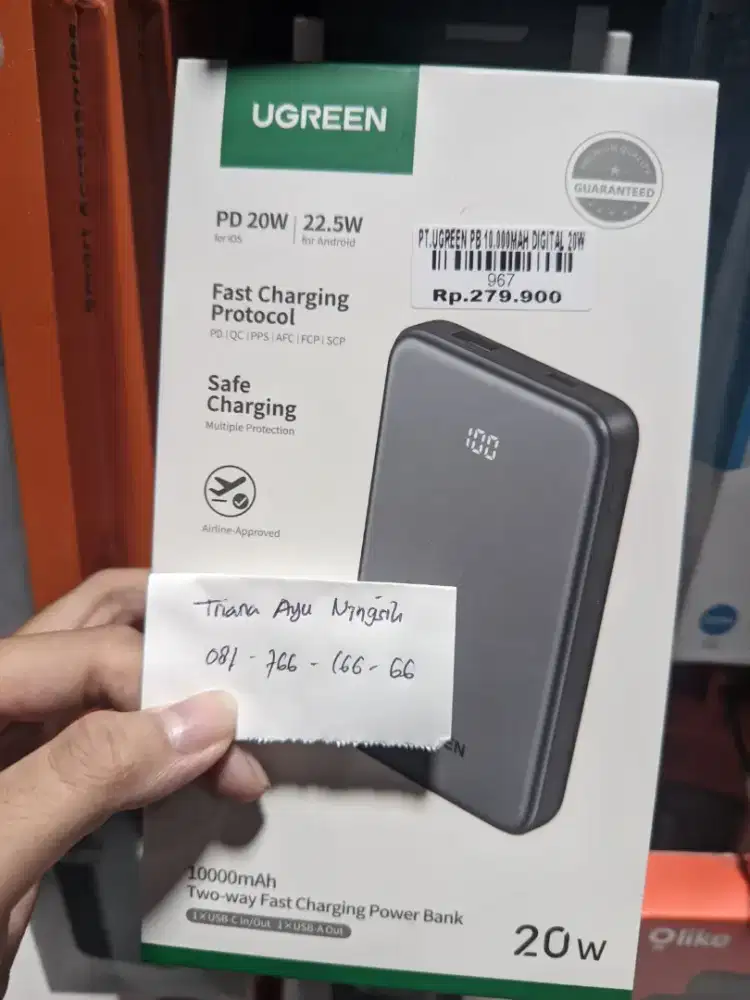 PT UGREEN PB10000MAH DIGITAL 20W | ATLANTIS DAHSYAT
