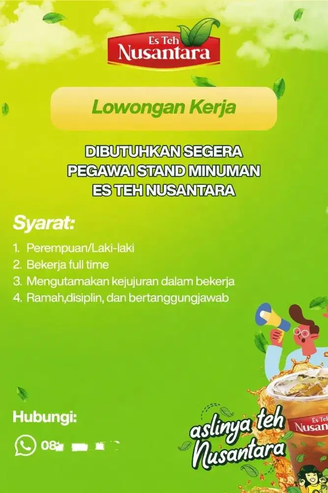Pegawai jaga stand minuman es teh
