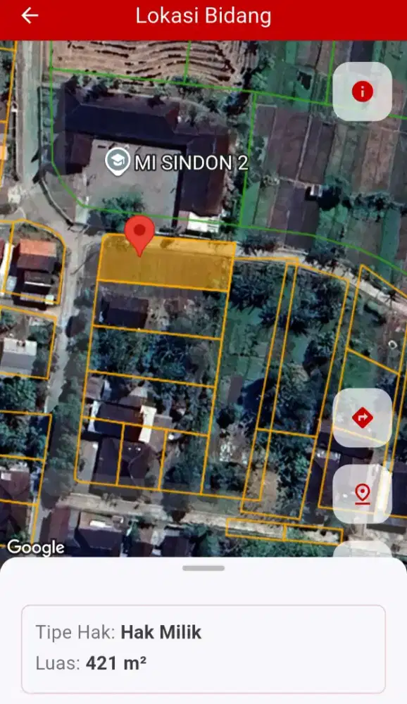 Dijual santai tanah pekarangan