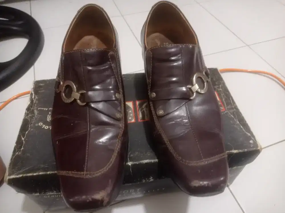Jual-cptBU:Sepatu pantofel kulit asli 100% BUCHERI Pria Size.41