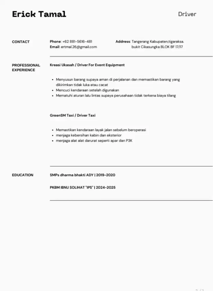 BUTUH PEKERJAAN UMUR 22