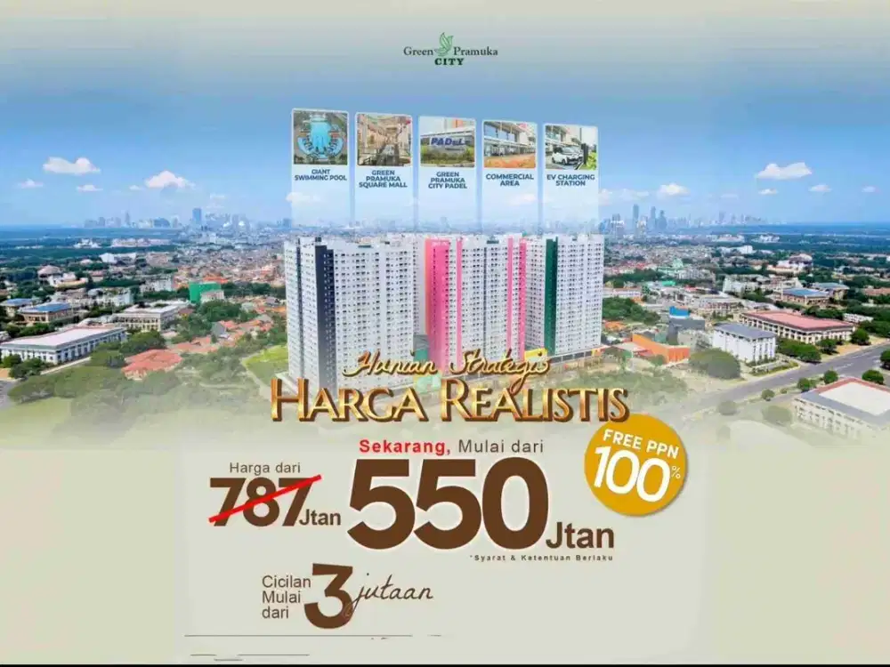 GREEN PRAMUKA CITY APARTEMEN JAKARTA PUSAT CEMPAKA PUTIH SIAP HUNI