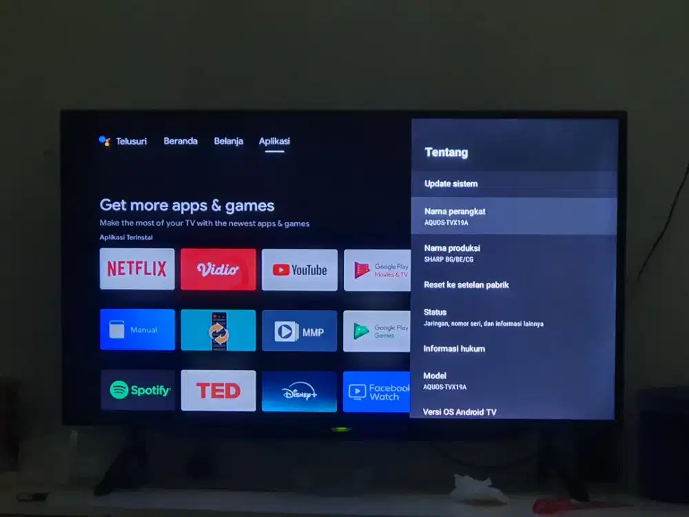 Android tv merk sharp 42inch & 40inch merk coocaa