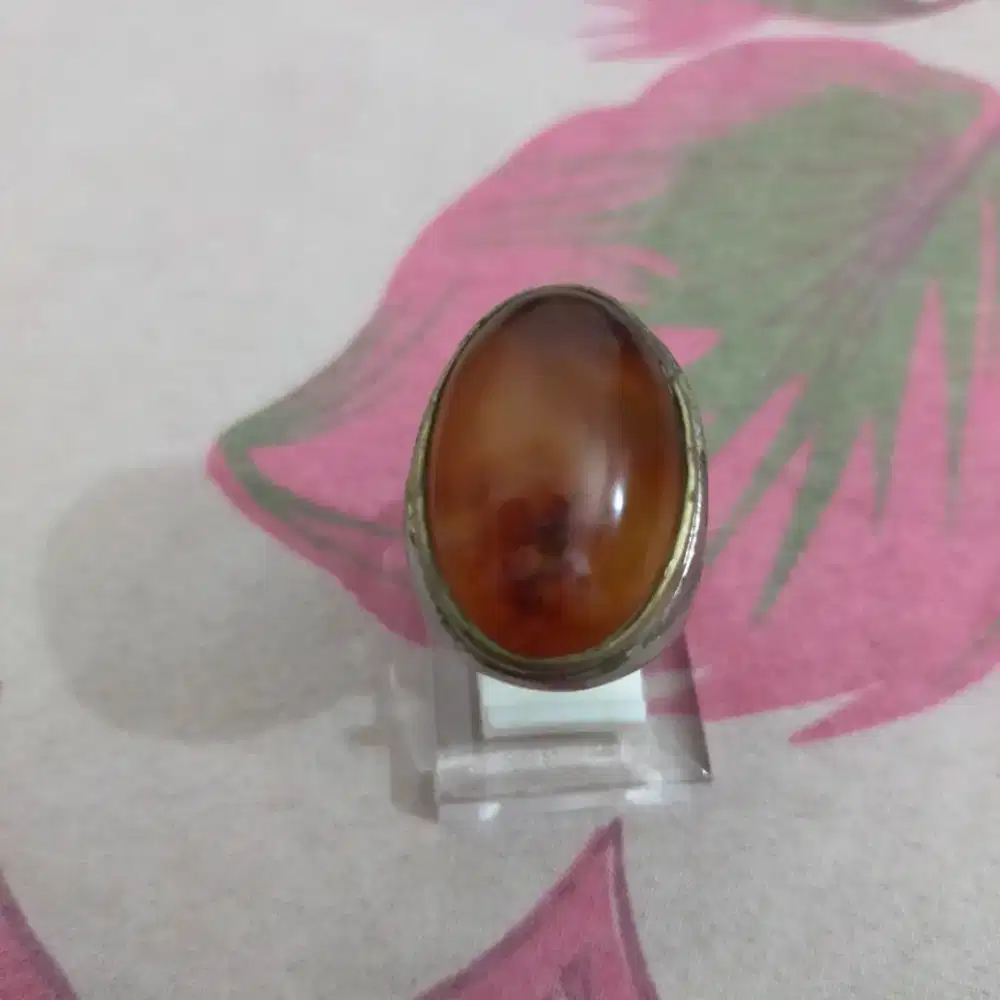 Cincin batu akik Red Raflesia natural kondisi mulus siap pakai