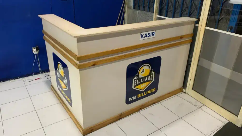 Meja kasir letter L murah