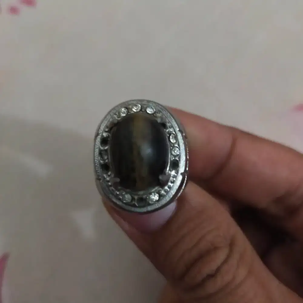 Batu akik fosil kayu motif mata kucing natural siap pakai