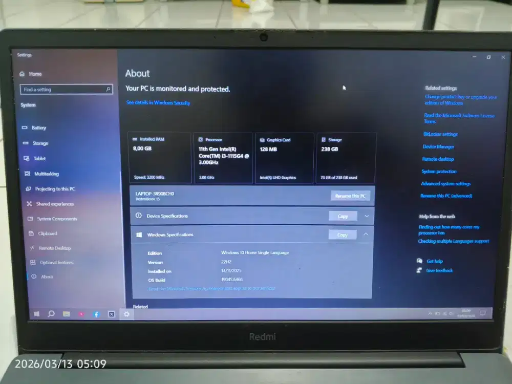 JUAL LAPTOP REDMIBOOK 15