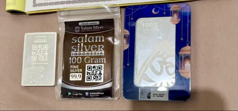 Dijual cepat perak batangan silverium dan salam silver 100gram