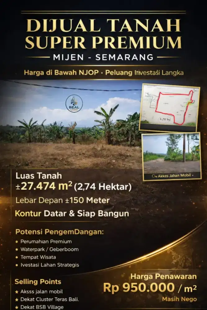 TANAH DIJUAL STRATEGIS DAERAH MIJEN KOTA SEMARANG