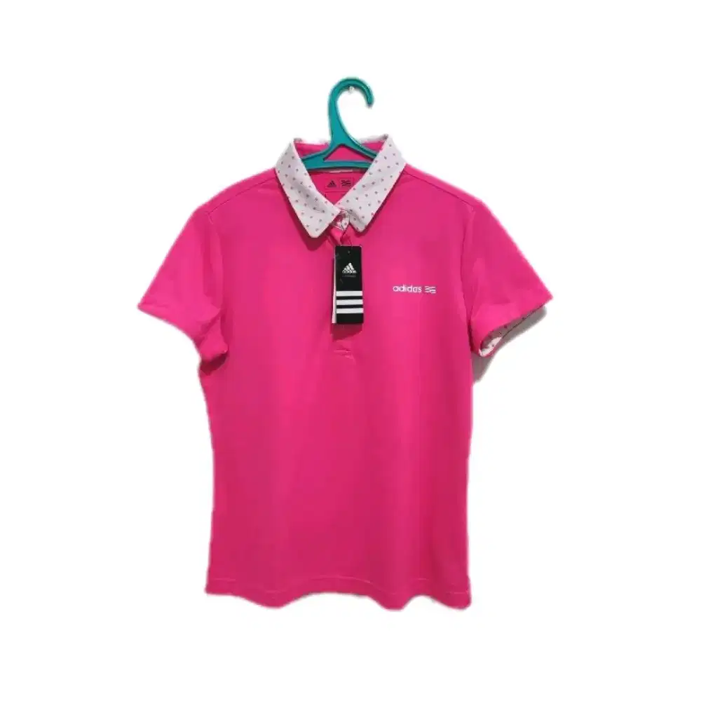 Polo Shirt Wanita Adidas Womens Golf Shirt Original Pink size L