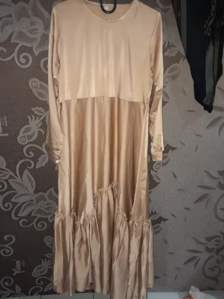 Gamis Satin Silk Premium - Dress Kondangan Mewah (Baru/No Minus)