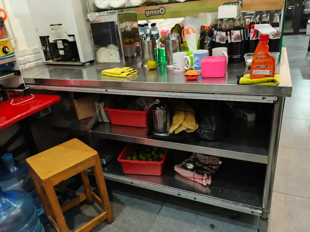 Meja Stainless steel 2 susun