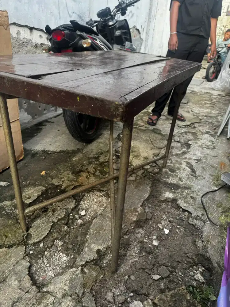 Meja lipat papan kayu asli  bukan triplek