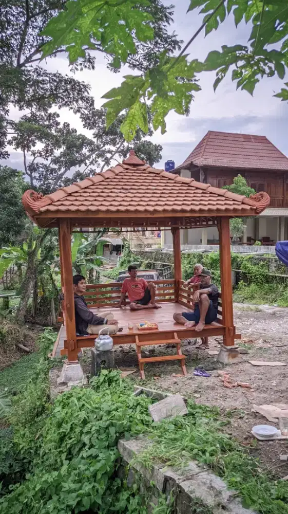 Saung gazebo bahan kayu jati terbaik