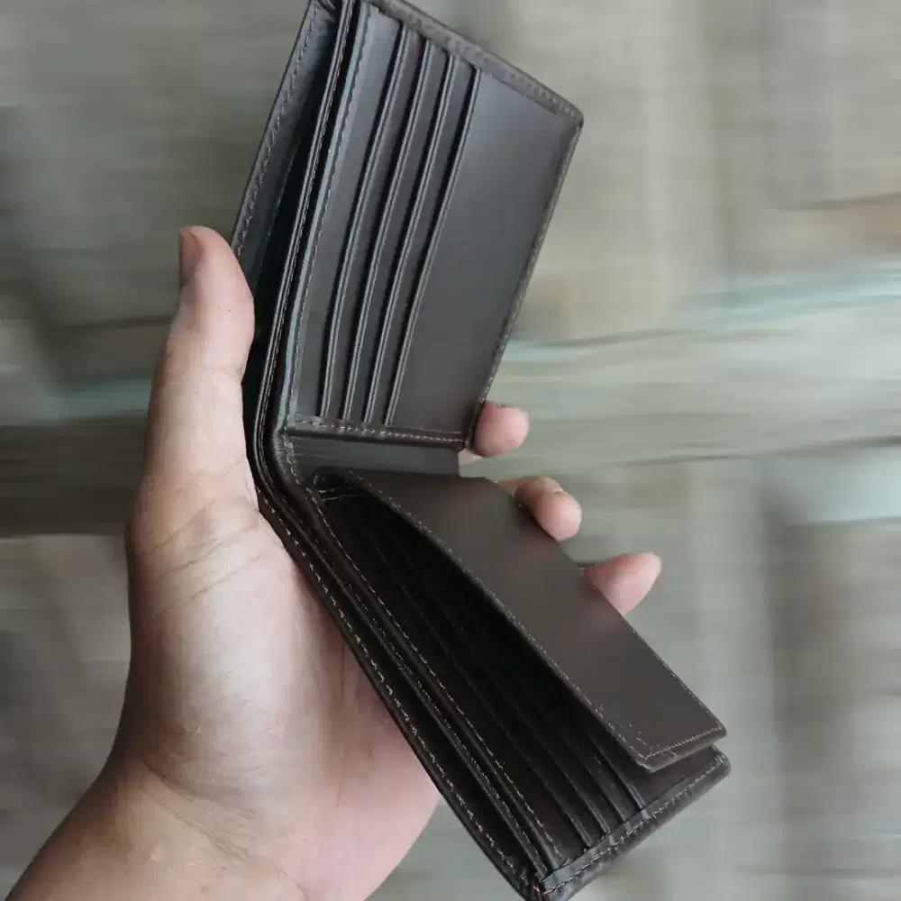 Dompet Pria Kulit Sapi Asli Coklat Dof - Produk Berkualitas