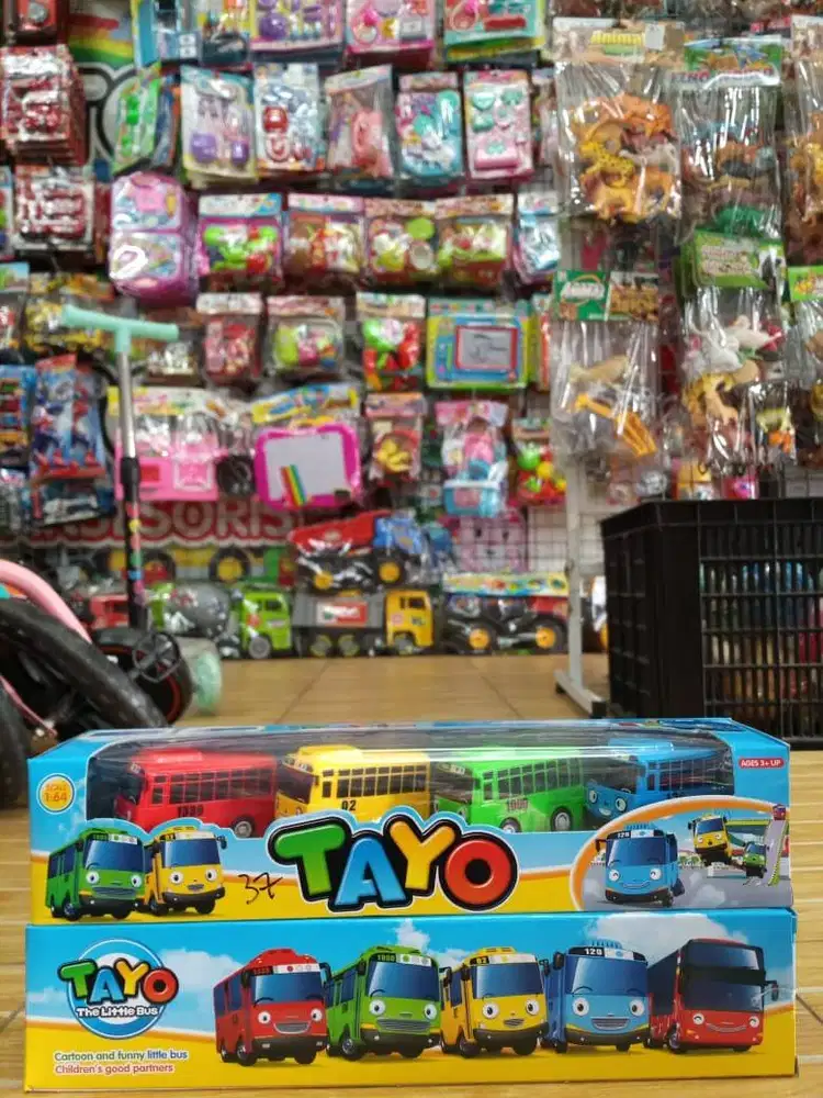 mainan anak bus tayo isi 4 pullback