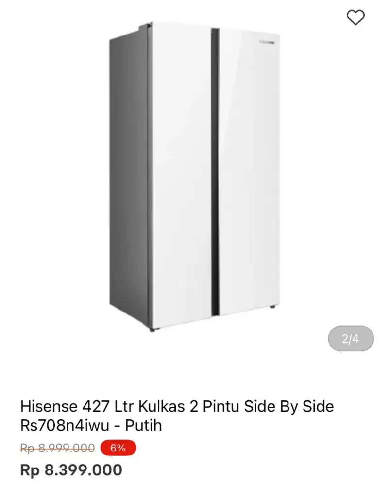 KULKAS HISENSE SBS 2 PINTU RS708N4IWU 427LTR