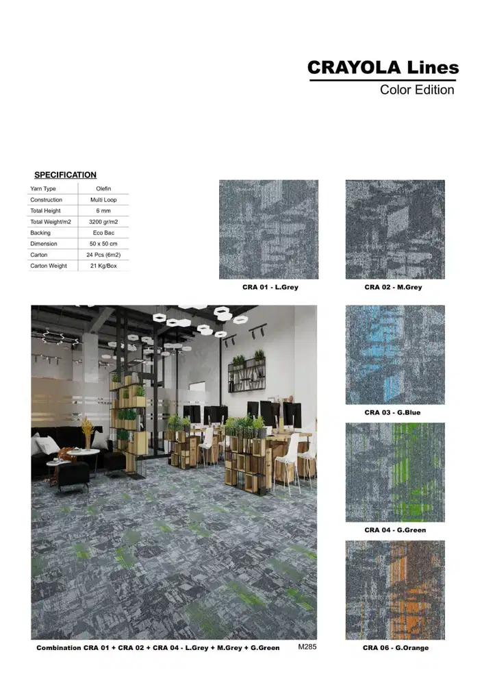 Karpet Tile Crayola Lines Premium 50cm X 50cm per Lembar Anti Slip