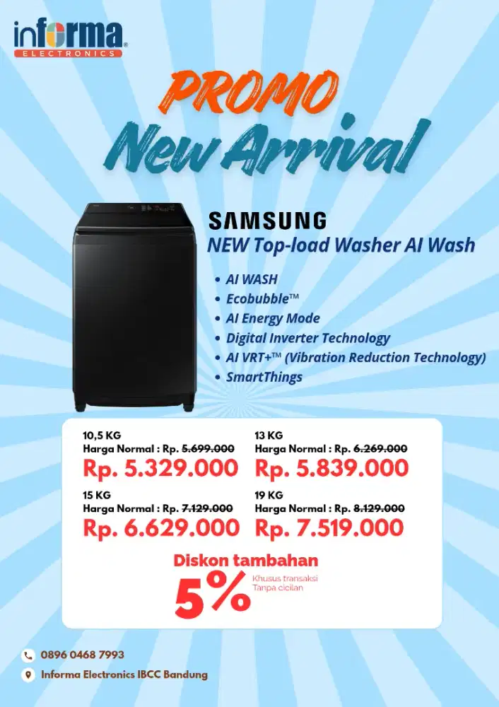 Samsung New Top Loading AI Wash