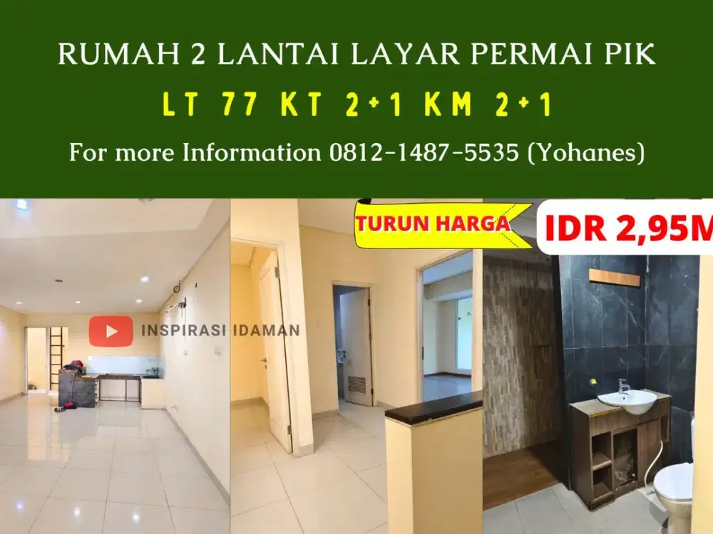 Rumah 2 lantai 77mtr Layar Permai PIK