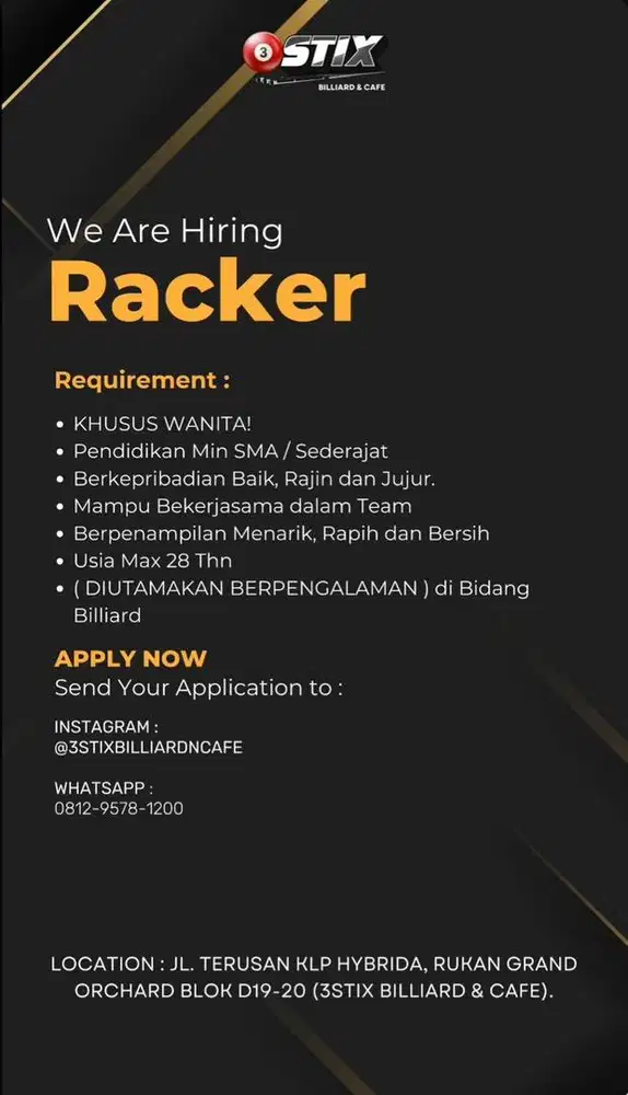 Loker segara di butuhkan