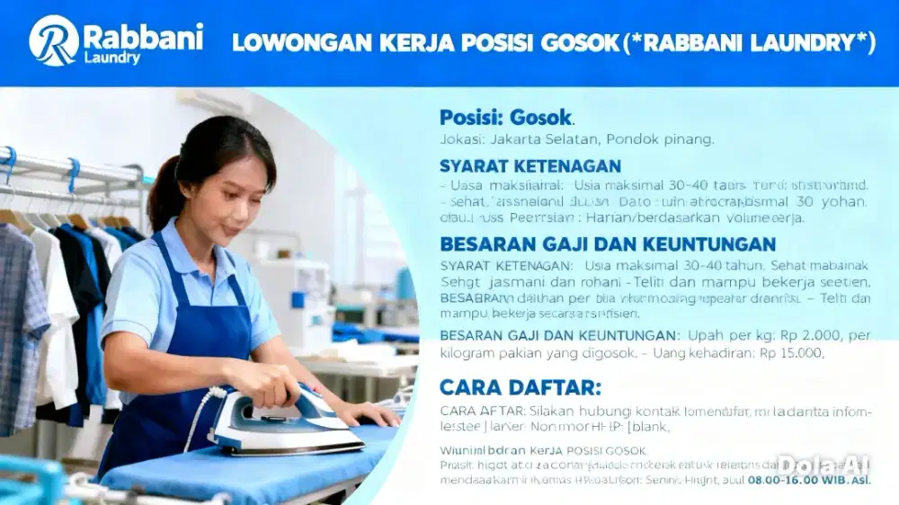 Lowongan pekerjaan freelance posisi Gosok