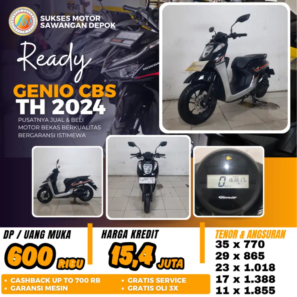 PROMO DP 600 RIBU GENIO CBS TH 2024 UNIT MULUS ISTIMEWA BERGARANSI