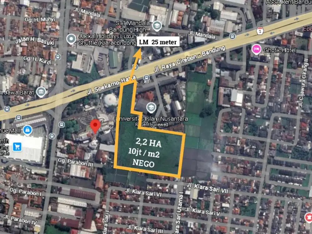 [SIAPA CEPAT DIA DAPAT] TANAH MAINROAD SOEKARNO HATTA BANDUNG – HARGA DI BAWAH PASAR!