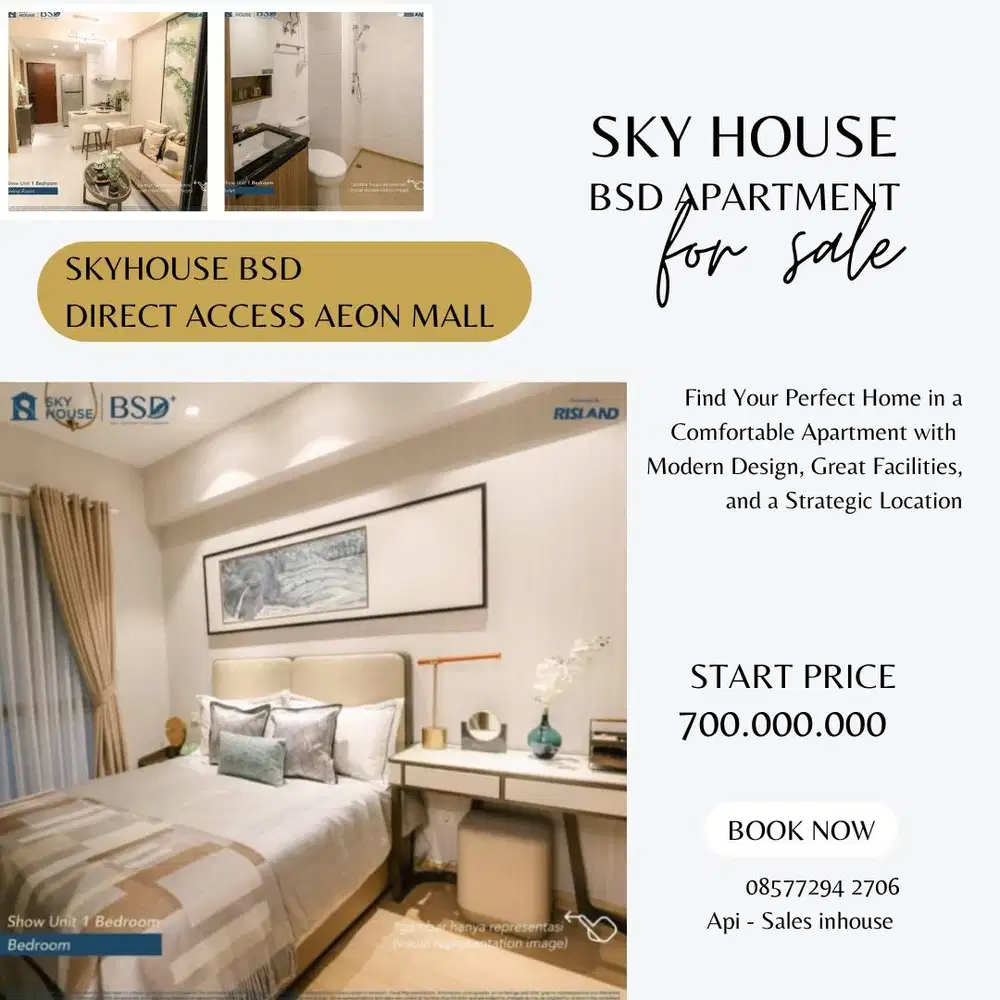 DIJUAL BU APARTMENT SKYHOUSE BSD TYPE 1BEDROOM