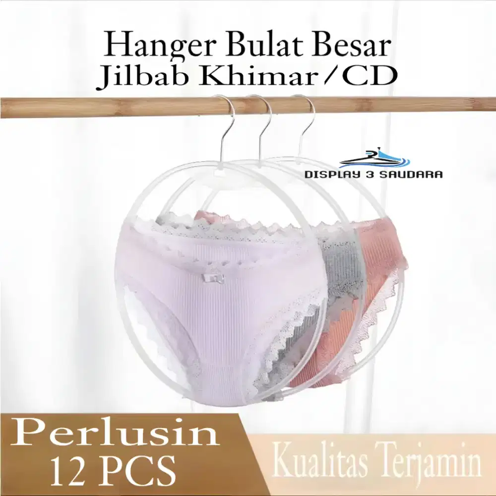 Hanger Jilbab Khimar Bulat Besar/Gantungan CD Perlusin