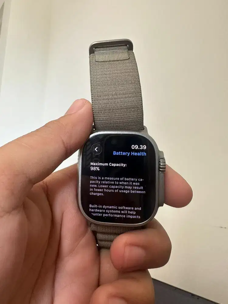 Apple Watch Ultra 2 Titanium Case with Green Alpine Loop