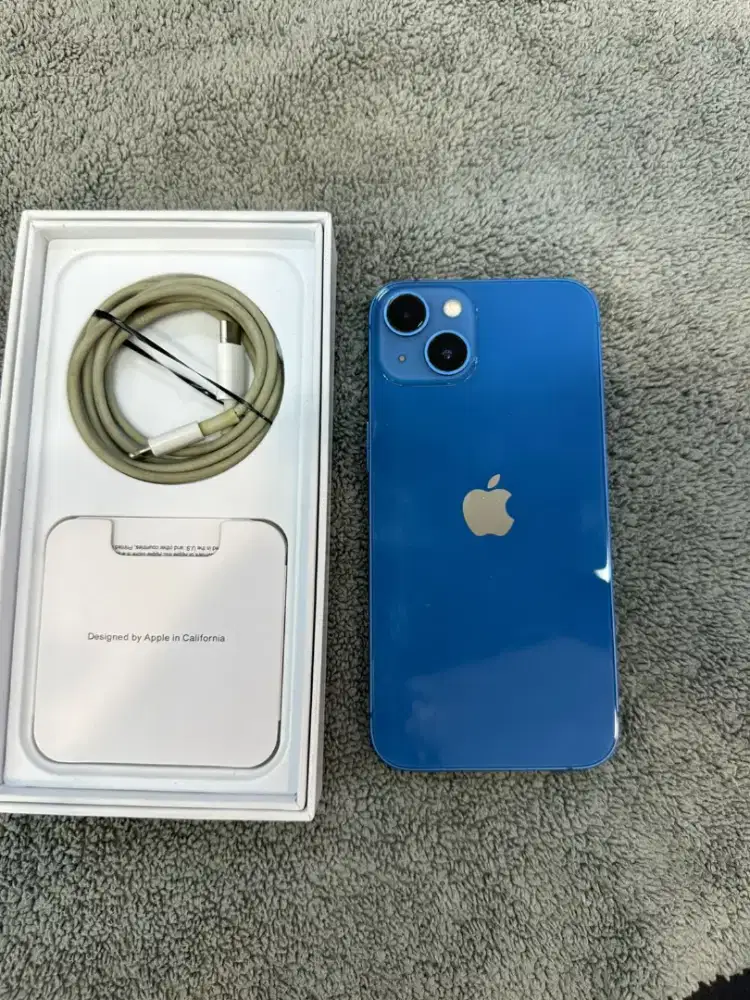 iPhone 13 128GB Blue Ex iBox bh 80% lengkap
