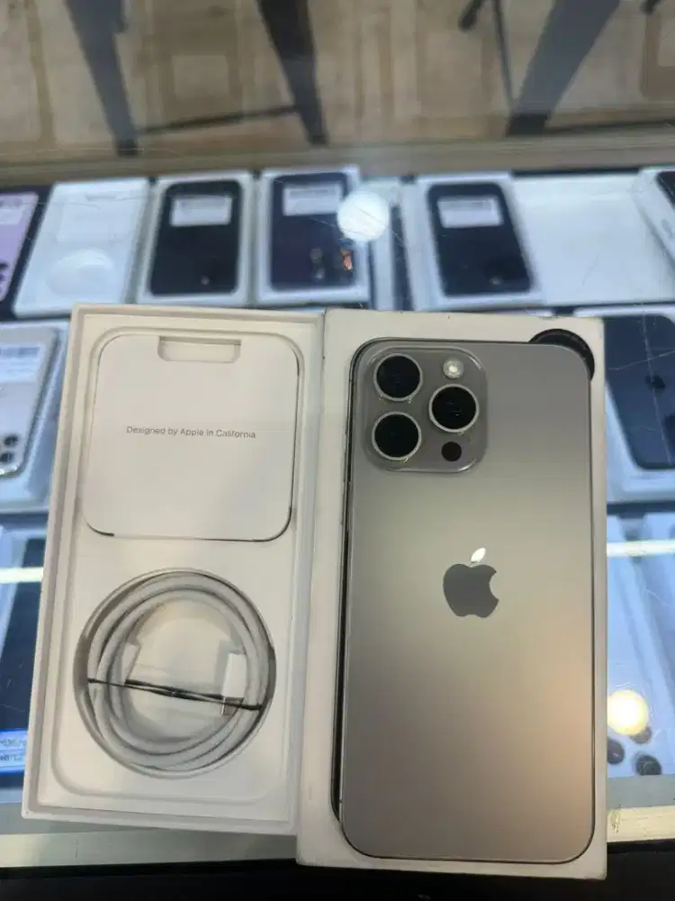 iphone 15 pro max 256GB natural ex ibox bh 84% lengkap