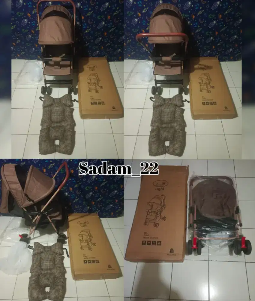 Stroller bayi 2 arah free kasur baru