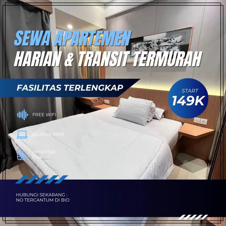 Sewa apartemen Depok Tsm Transpark Cibubur Harian/Transit Termurah