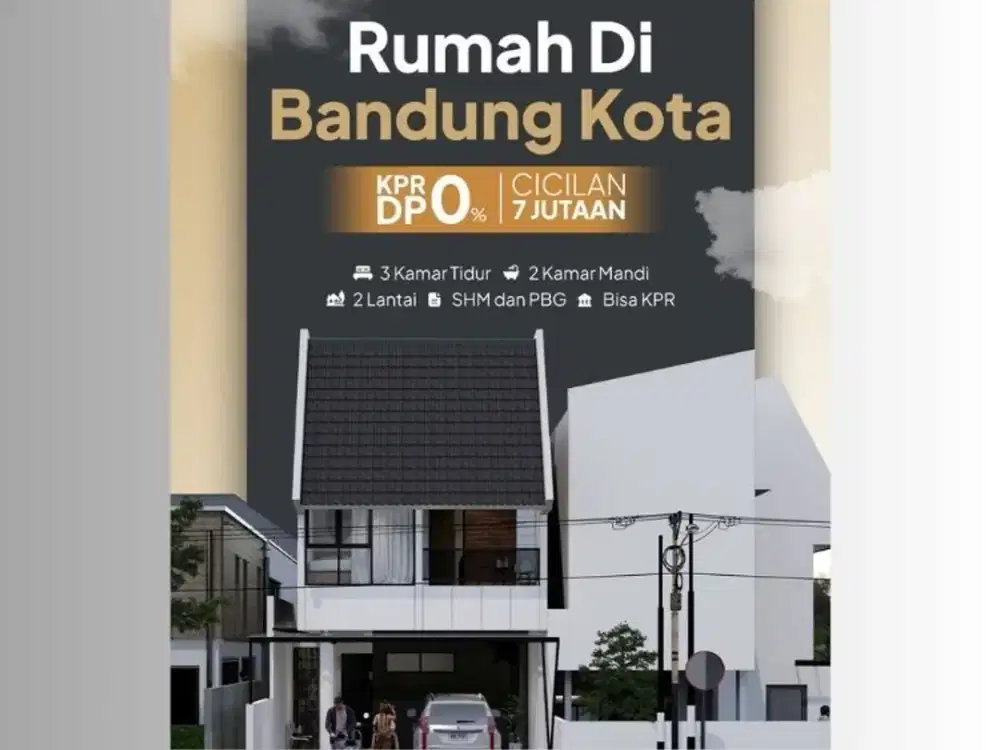 Rumah Kota Bandung2 Lantai DP 0% Cicilan 7 Jutaan