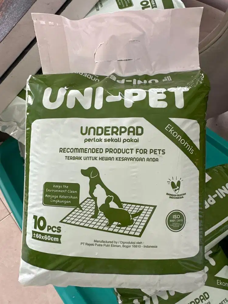 Underpad merk uni pet ukuran 60x60 cm
