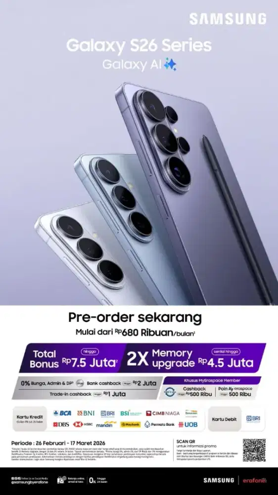PRE - ORDER BATCH 2 TAMBAHAN VOUCHER 700RB SAMSUNG GALAXY S26 SERIES